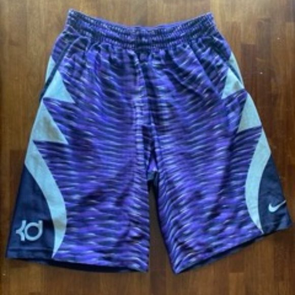 Dri Fit Nike Long Purple Design Kevin Durant Shorts in size Large - Picture 1 of 7